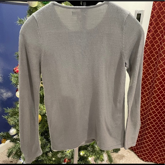 New York & Company Grey Sweater with Silver Detail - Picture 2 of 2